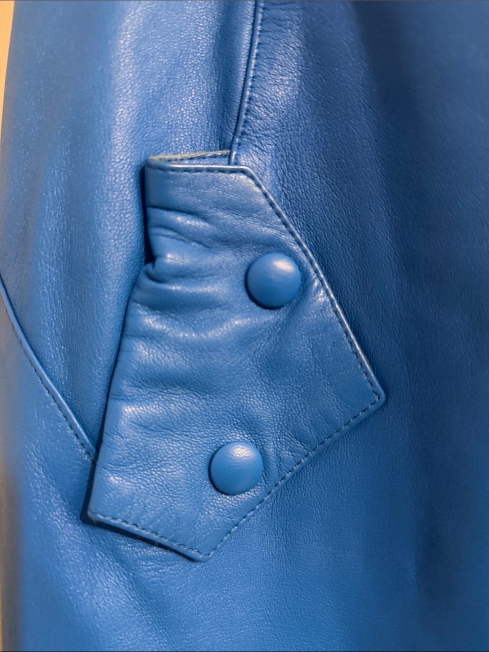 Blue Faux Leather Pencil Skirt - Picture 3 of 4